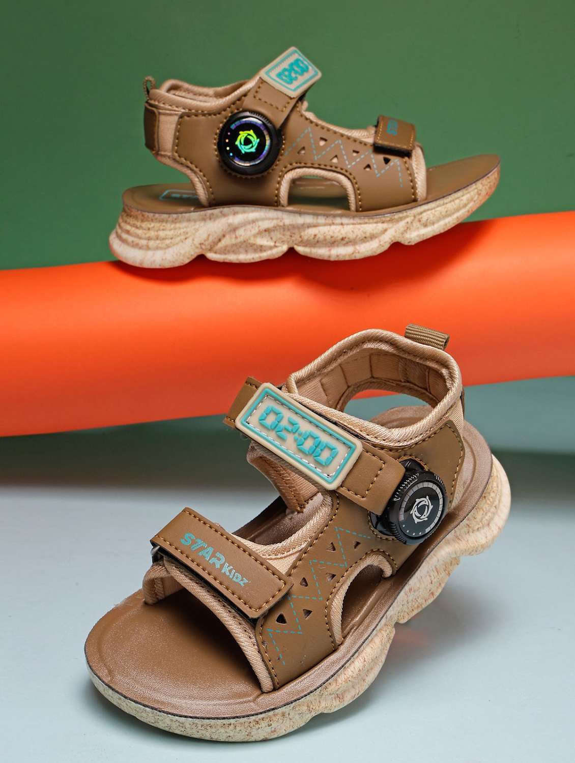 kids solid ankle strap floaters