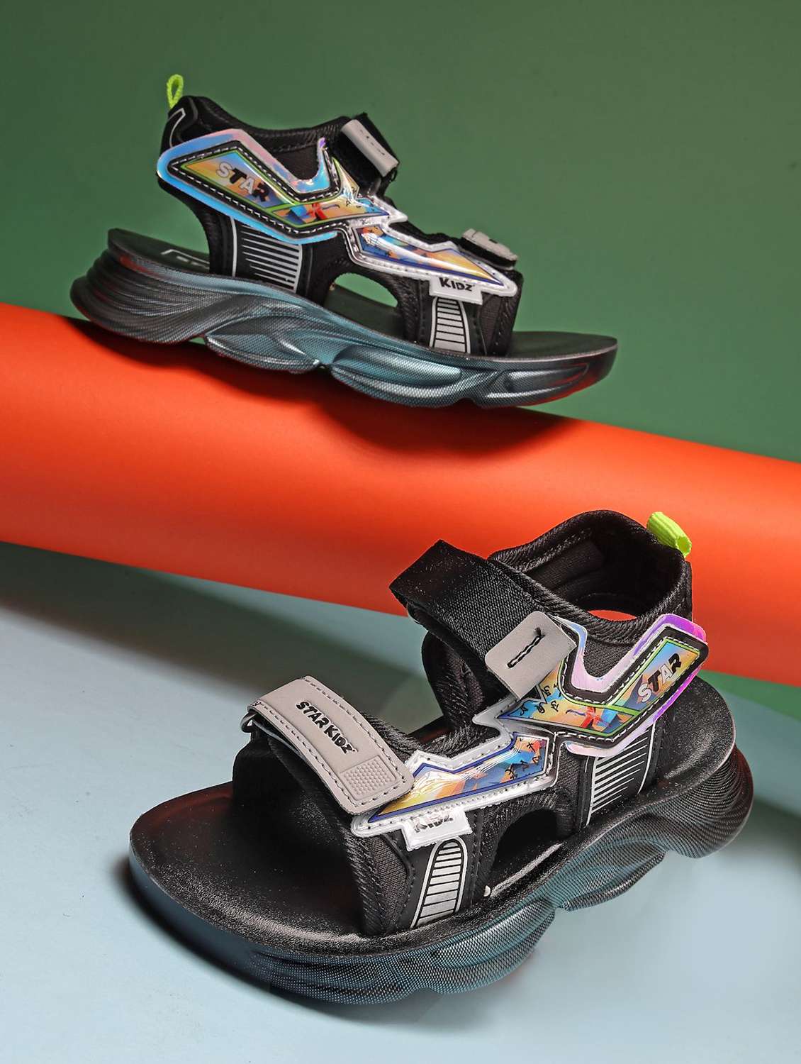 kids printed ankle strap floaters