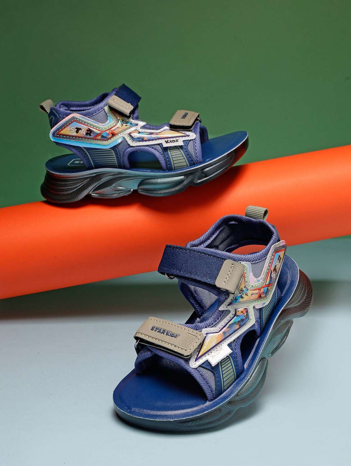 kids printed ankle strap floaters