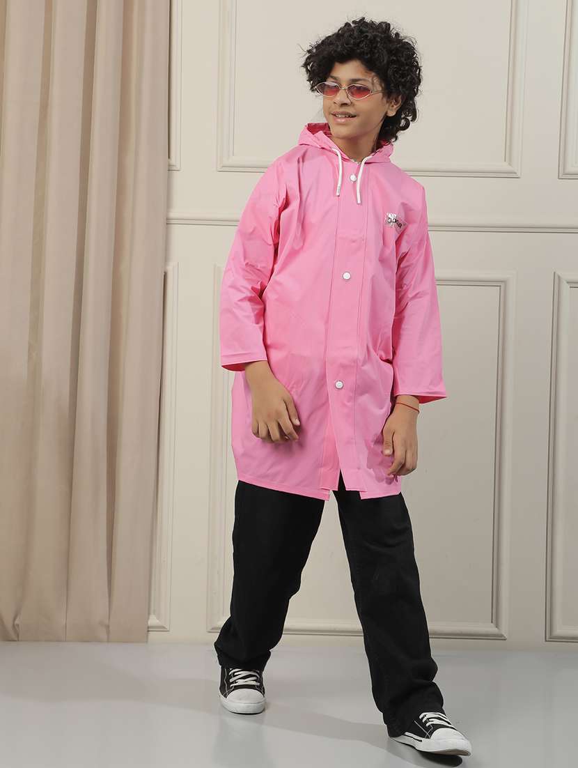 kids solid long sleeves raincoat - 22557158 -  Standard Image - 3
