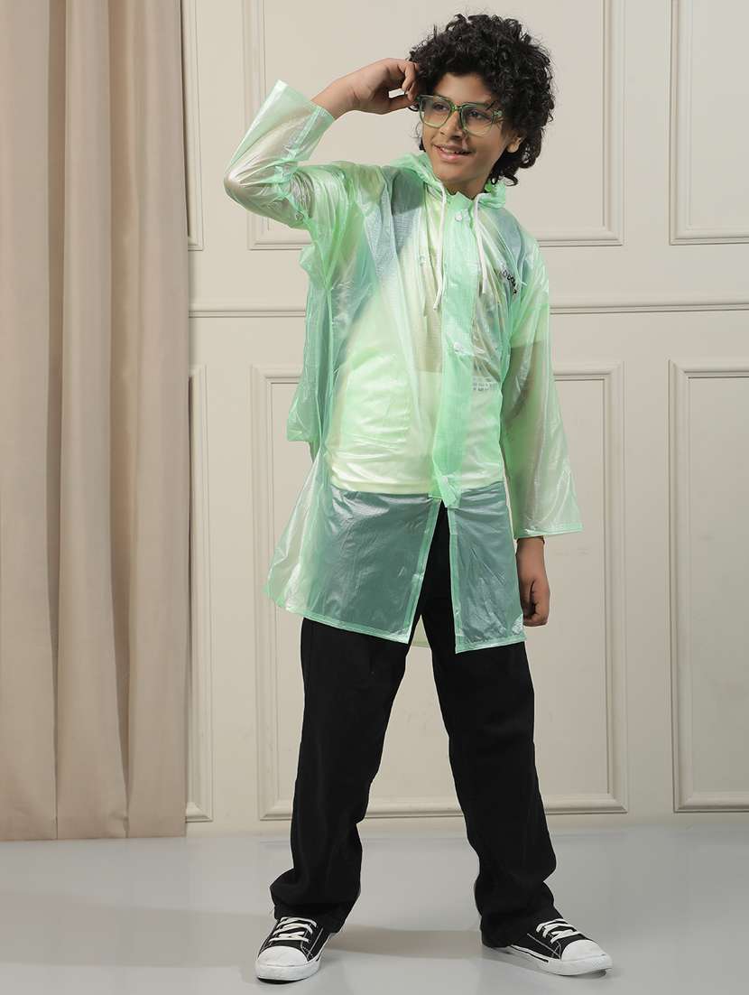 kids self design long sleeves raincoat