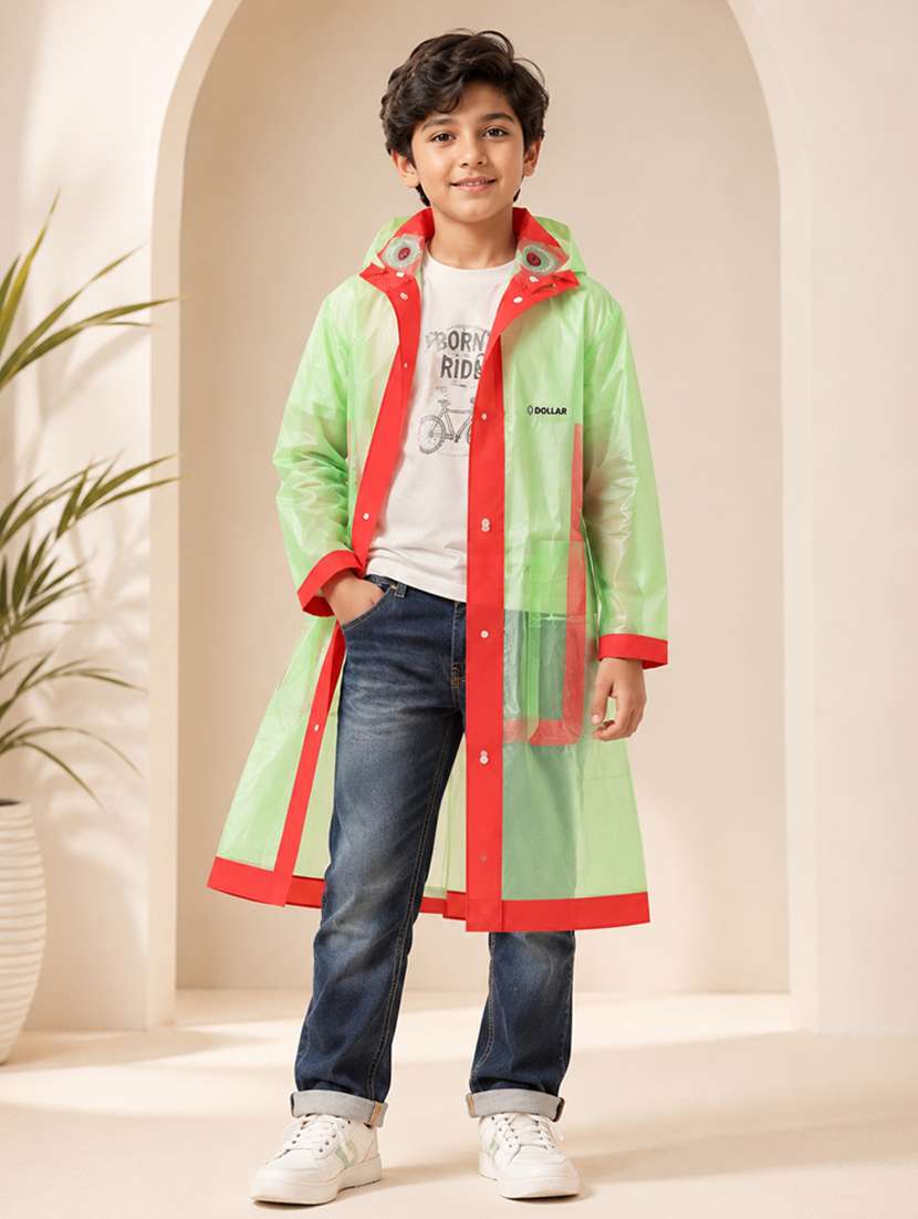 kids self design long sleeves raincoat