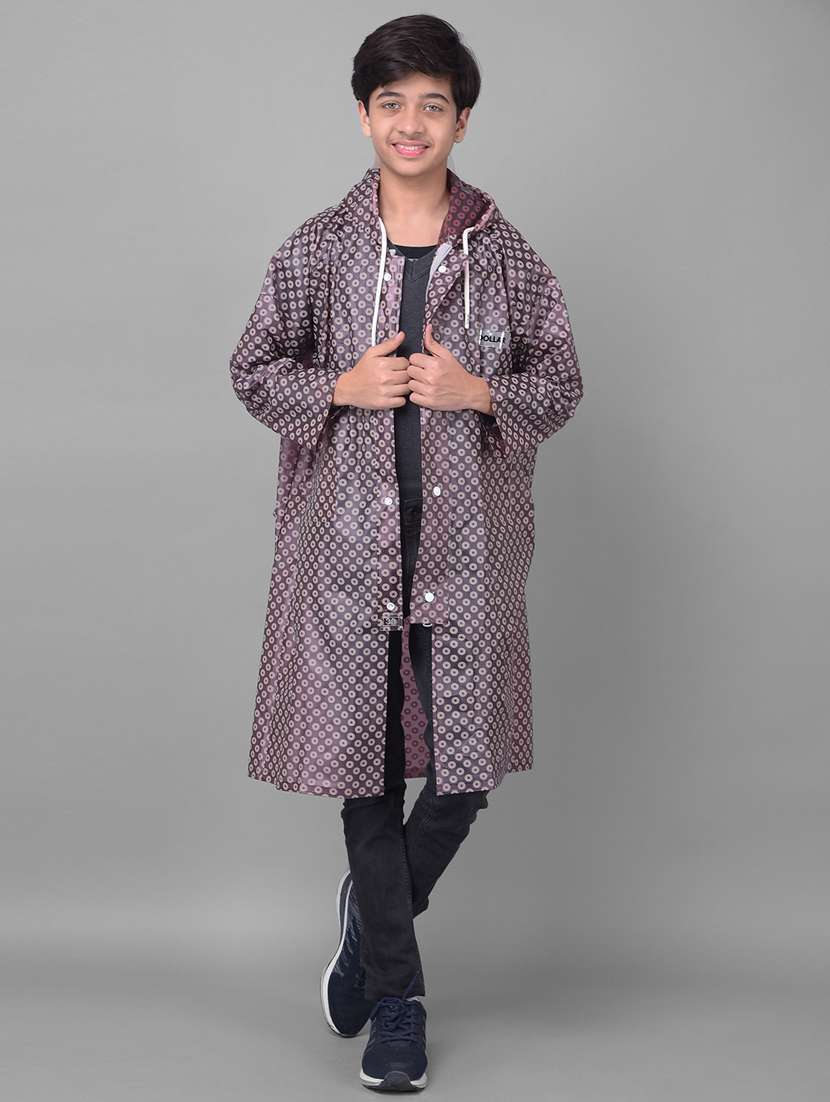 kids printed long sleeves raincoat