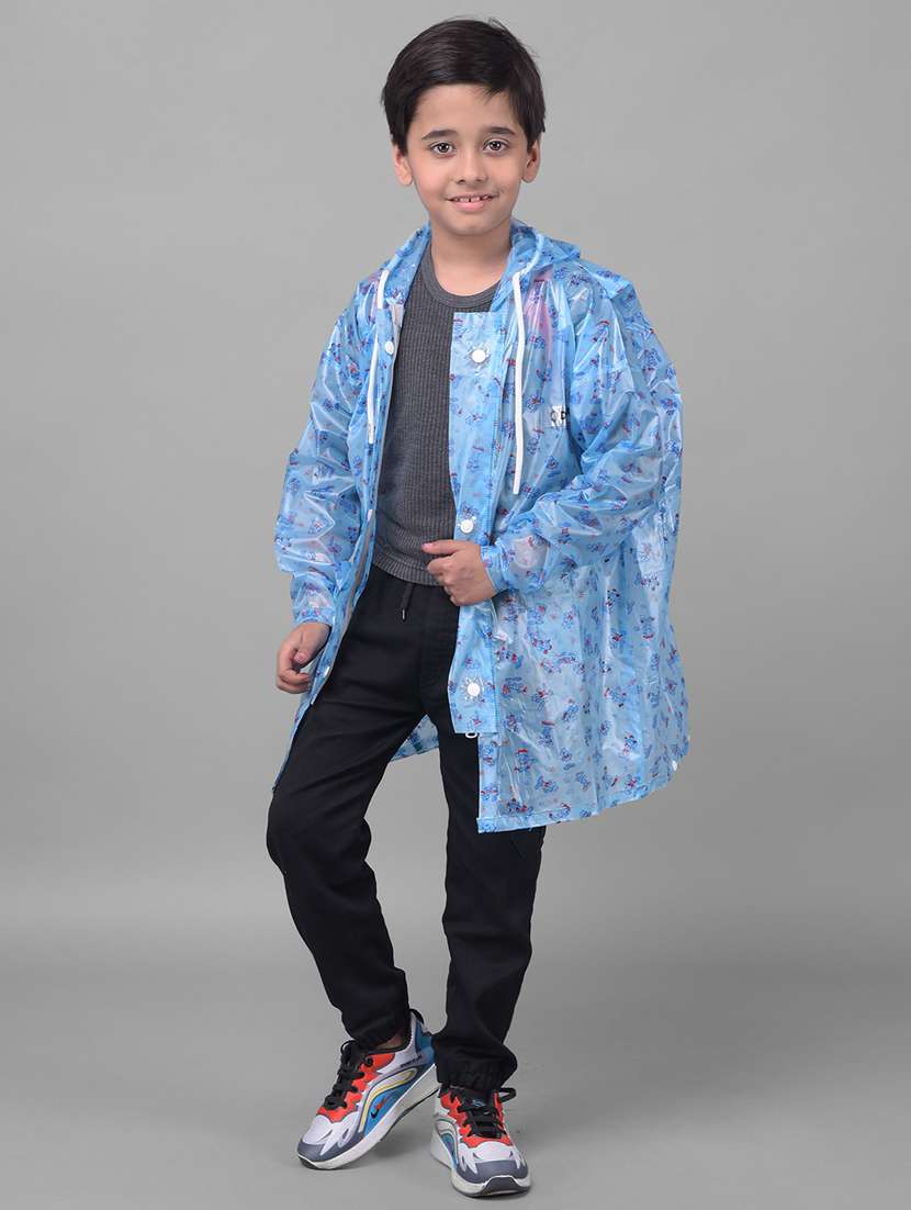 kids printed long sleeves raincoat