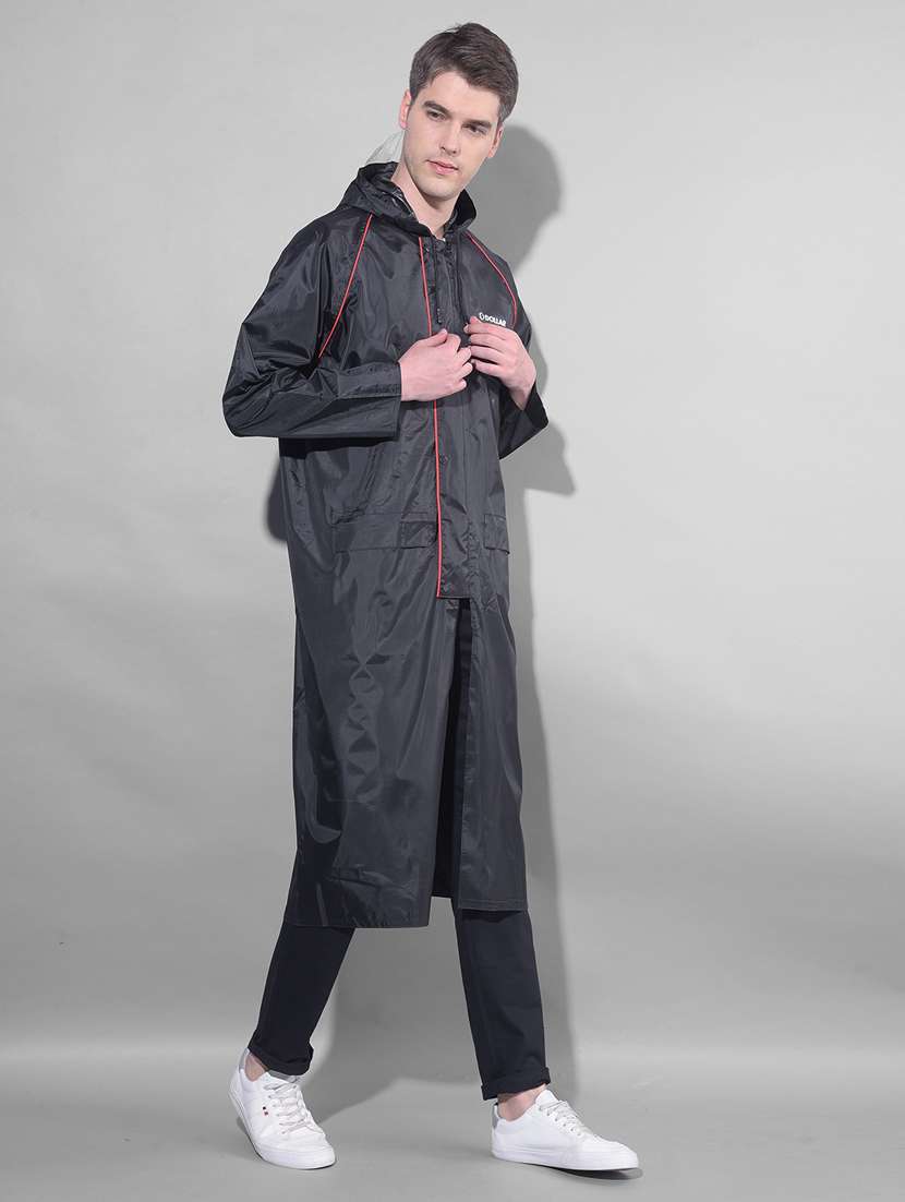 men solid long sleeve hooded raincoat - 22557298 -  Standard Image - 3