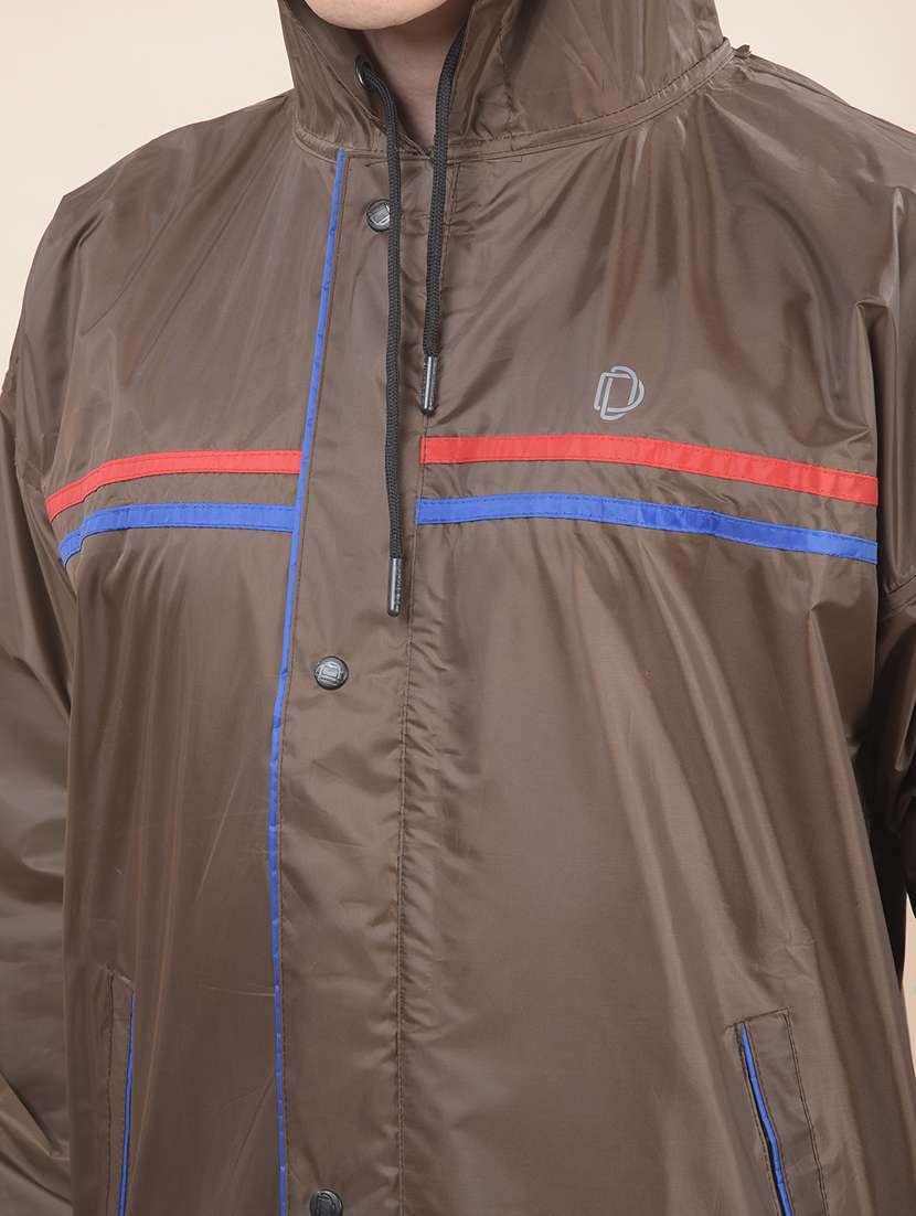 Men Striped Long Sleeve Hooded Rain Suit Set - 22557355 -  Standard Image - 5