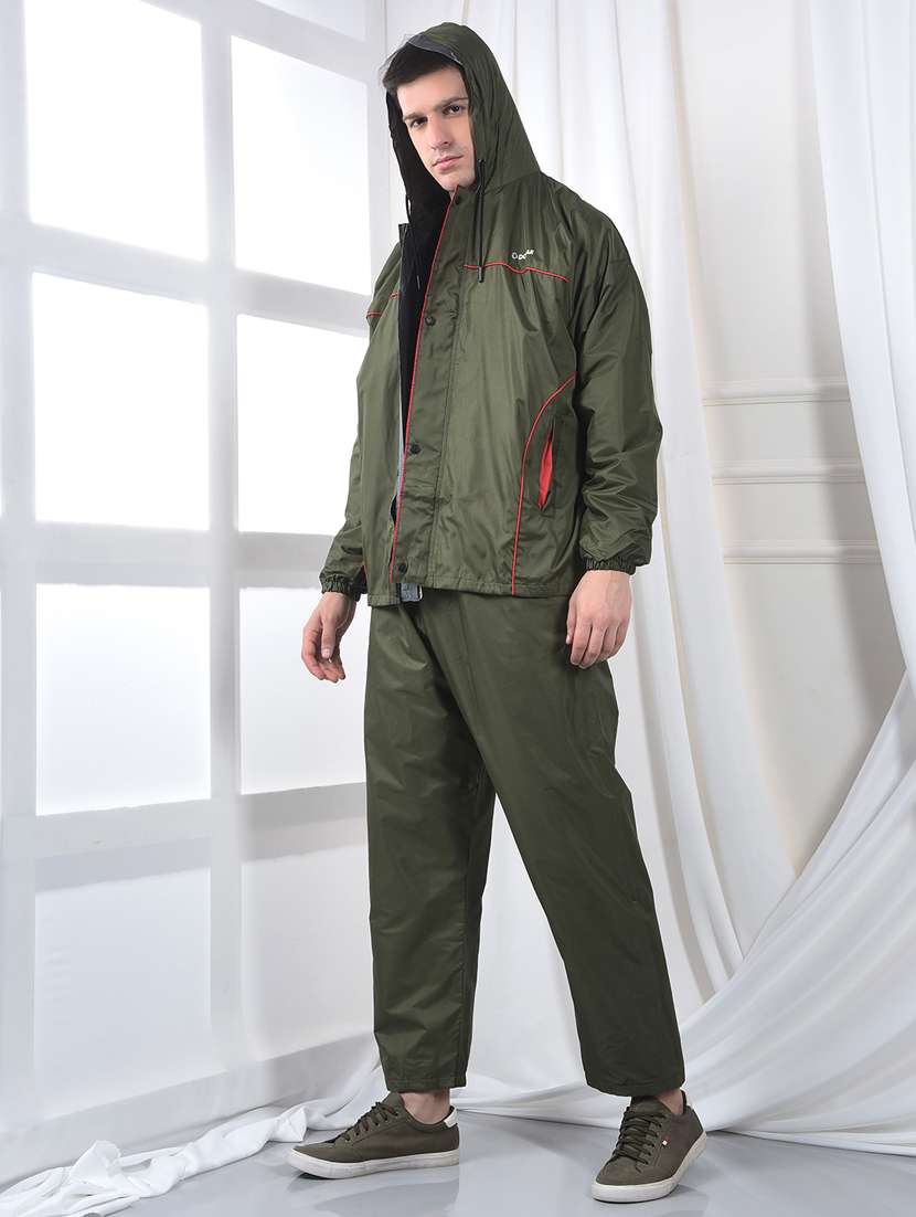 Men Solid Long Sleeve Reversible Rain Suit Set - 22557415 -  Standard Image - 3