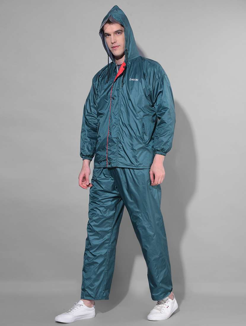 men solid long sleeve hooded rain suit set - 22557437 -  Standard Image - 3