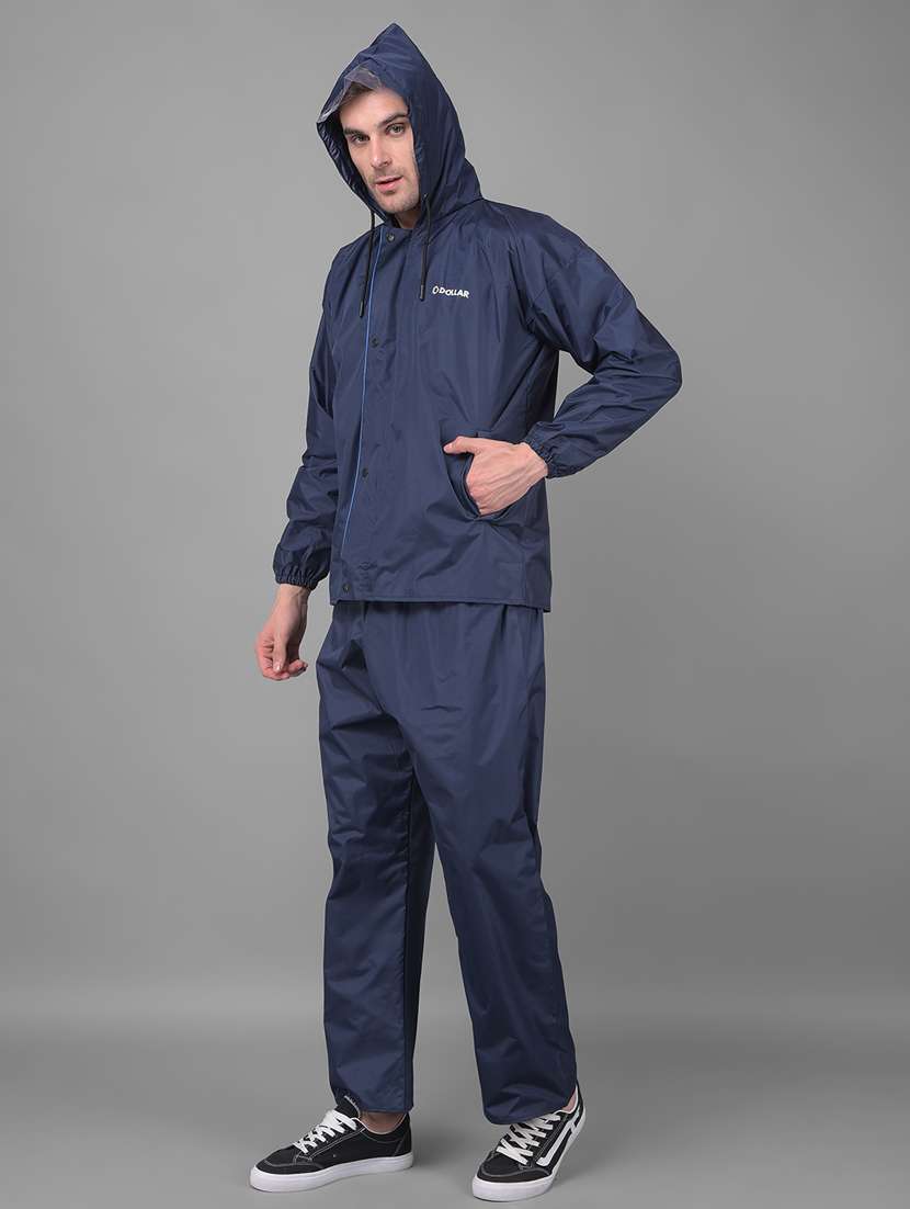 men solid long sleeve hooded rain suit set - 22557524 -  Standard Image - 3