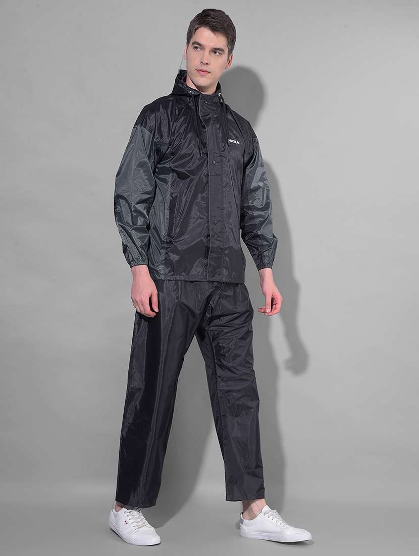 men solid long sleeve hooded rain suit set - 22557559 -  Standard Image - 3