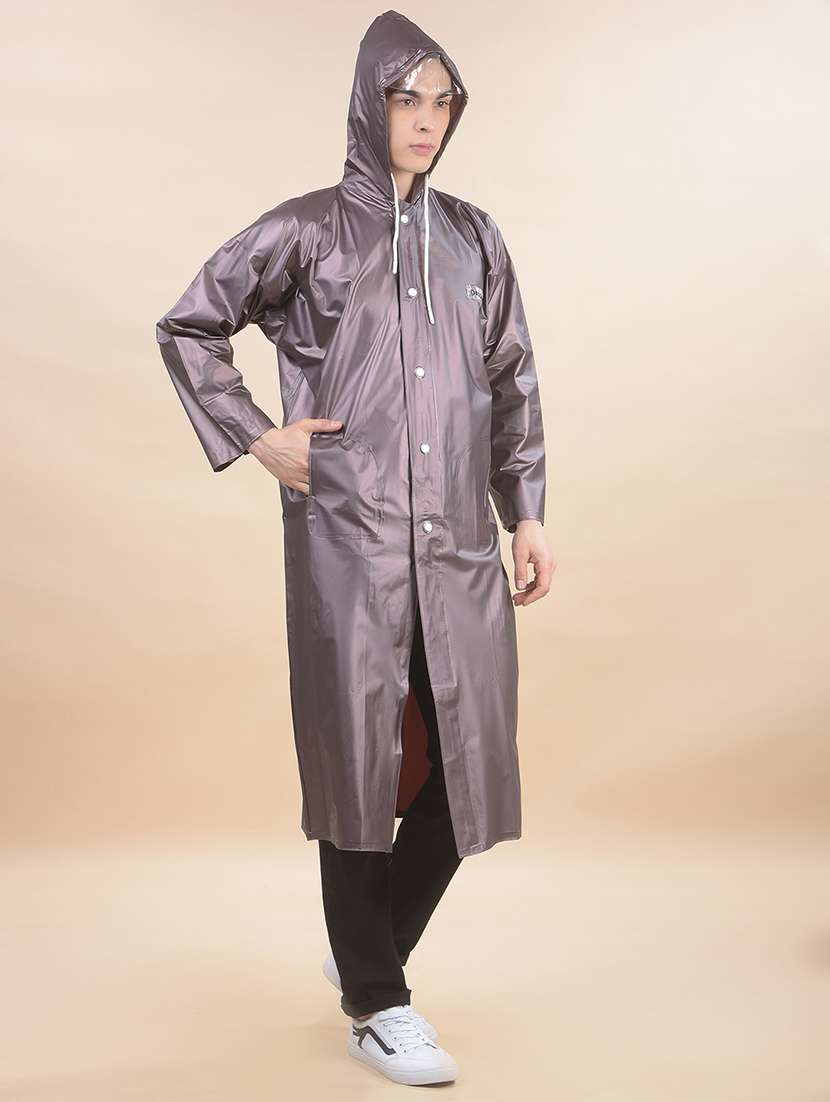 men solid long sleeve hooded raincoat - 22557639 -  Standard Image - 3