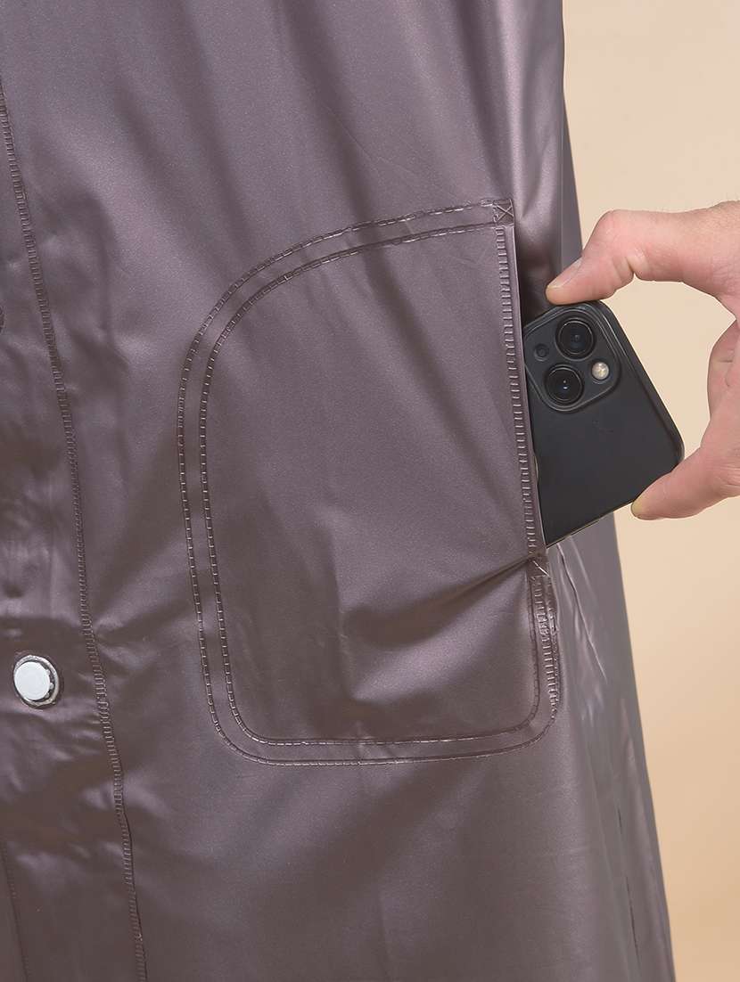 men solid long sleeve hooded raincoat - 22557639 -  Standard Image - 5