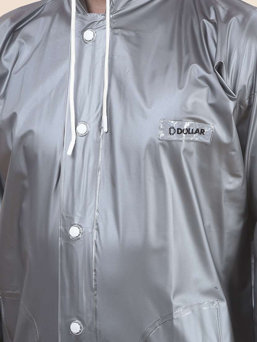 men solid long sleeve hooded raincoat - 22557640 -  Standard Image - 5