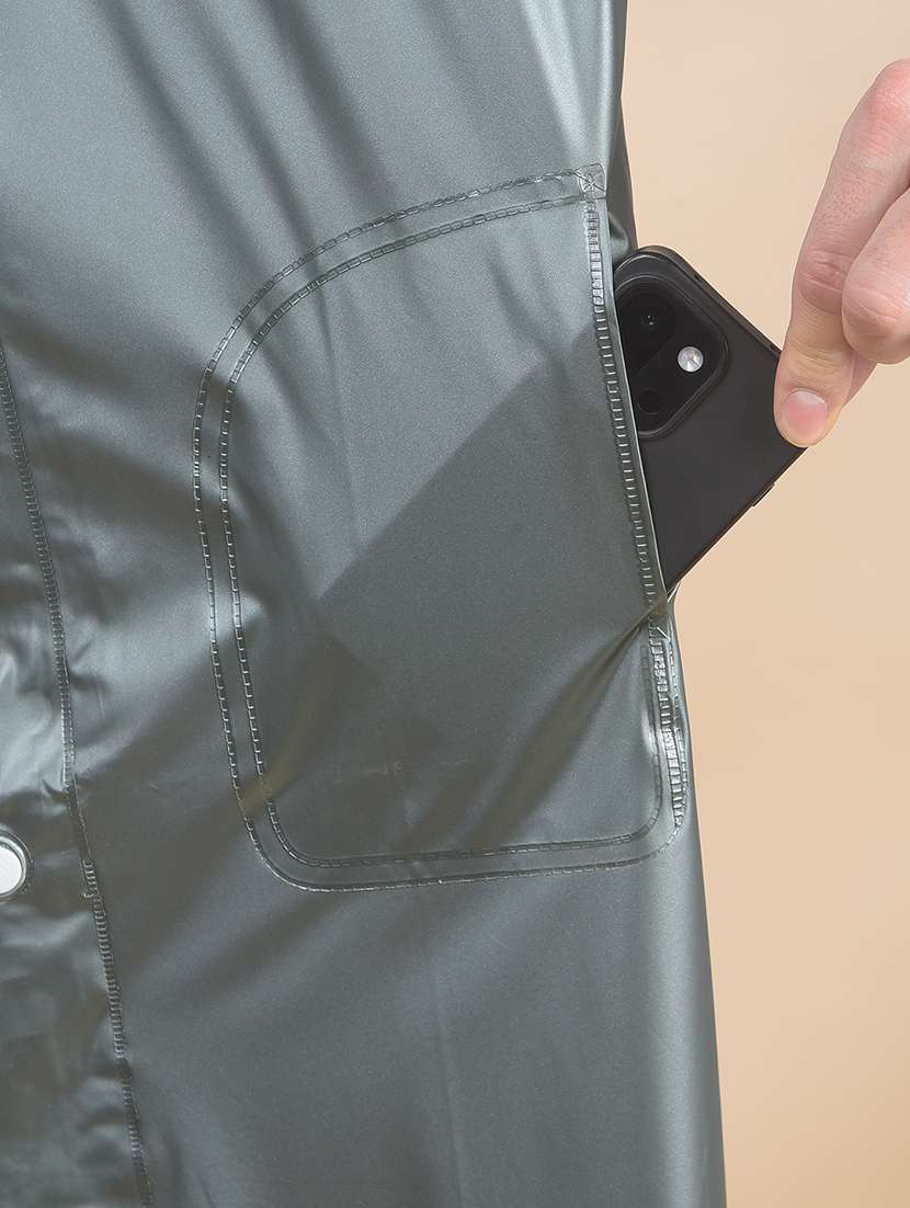 men solid long sleeve hooded raincoat - 22557641 -  Standard Image - 5