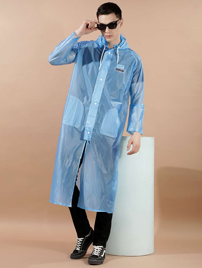 men solid long sleeve hooded raincoat - 22557643 -  Standard Image - 3