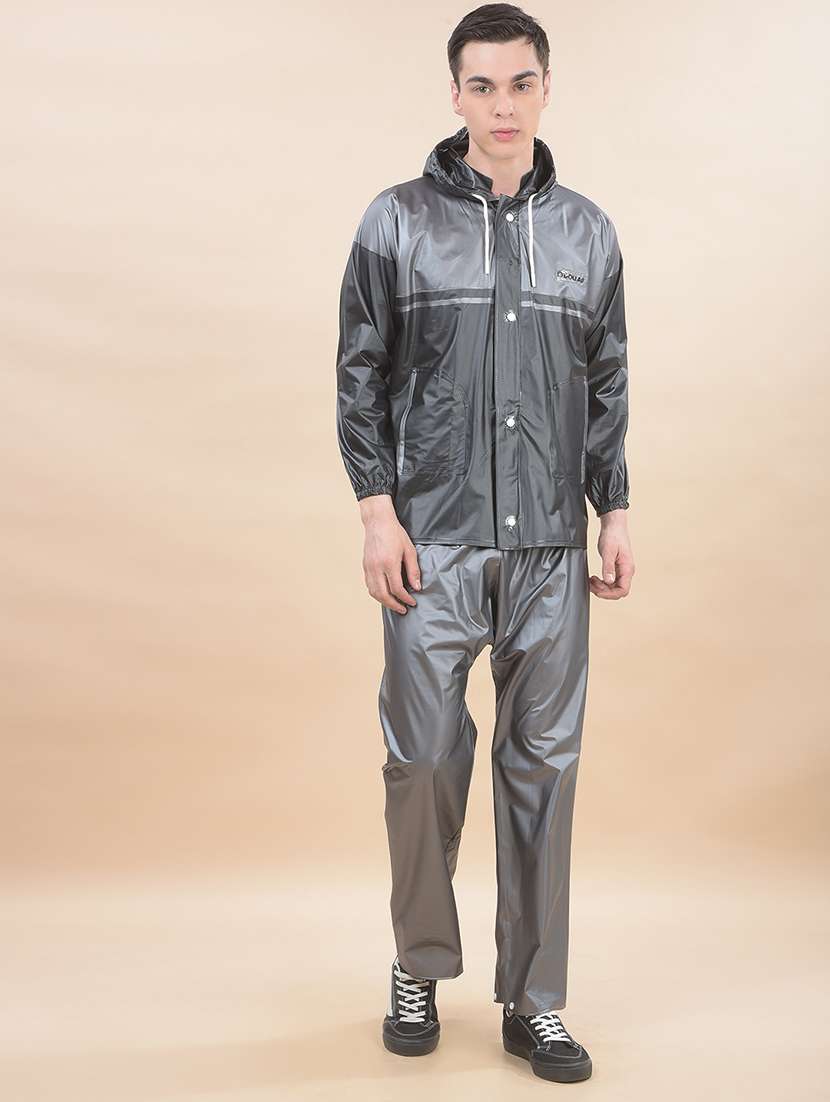 Men Color Block Long Sleeve Hooded Rain Suit Set - 22557673 -  Standard Image - 3