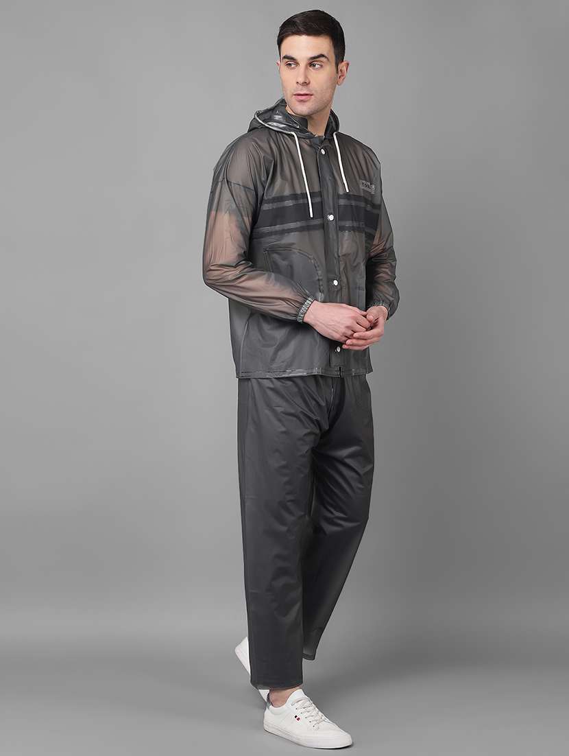men color block long sleeve hooded rain suit set - 22557681 -  Standard Image - 3