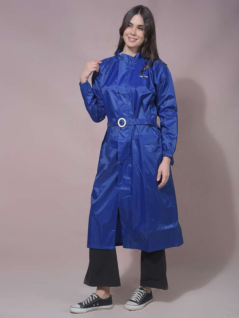 women solid long sleeves raincoat - 22557691 -  Standard Image - 3
