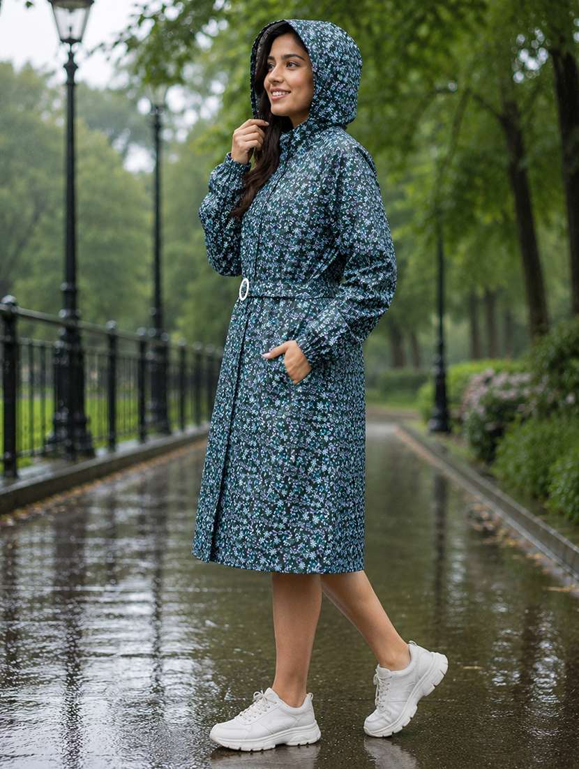 women printed long sleeves raincoat - 22557706 -  Standard Image - 3
