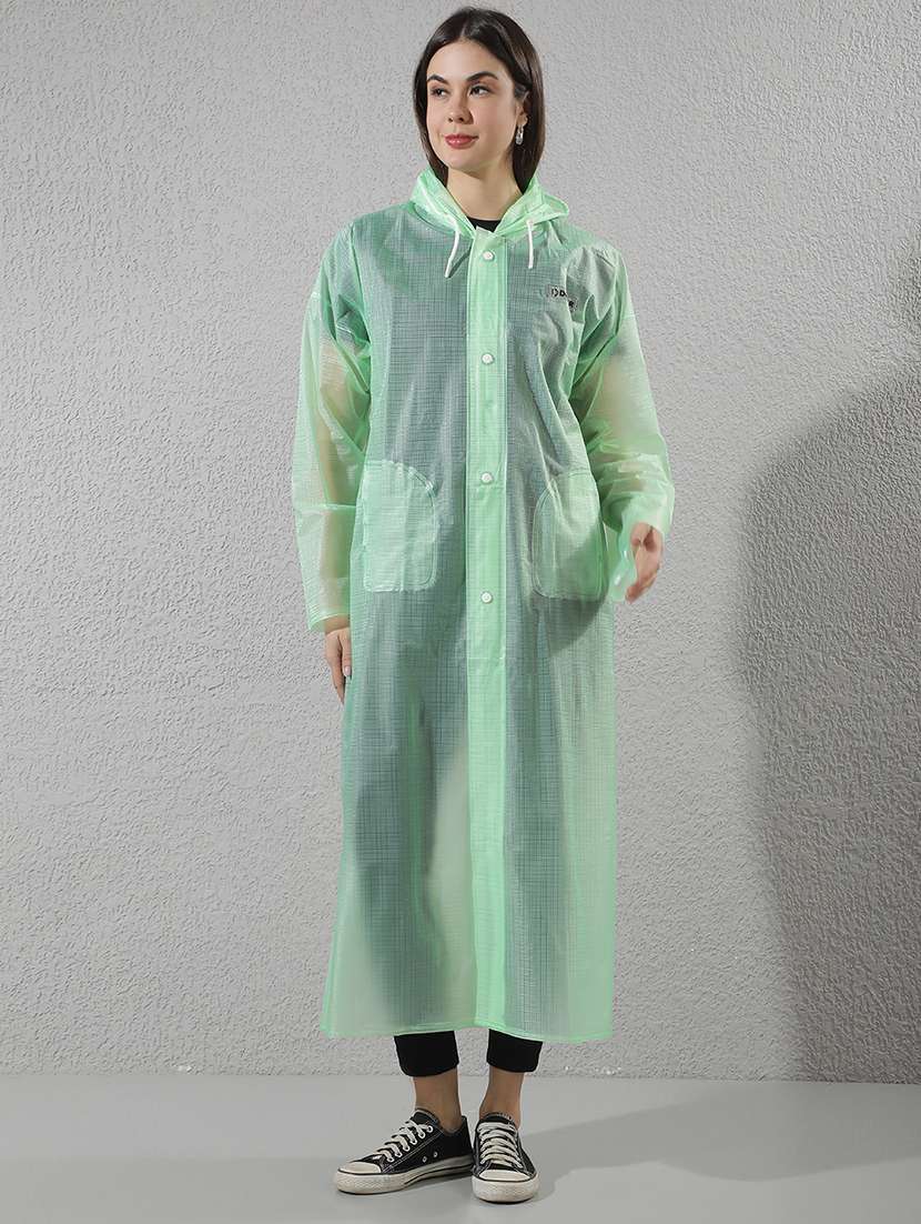 women self design long sleeves raincoat - 22557736 -  Standard Image - 3