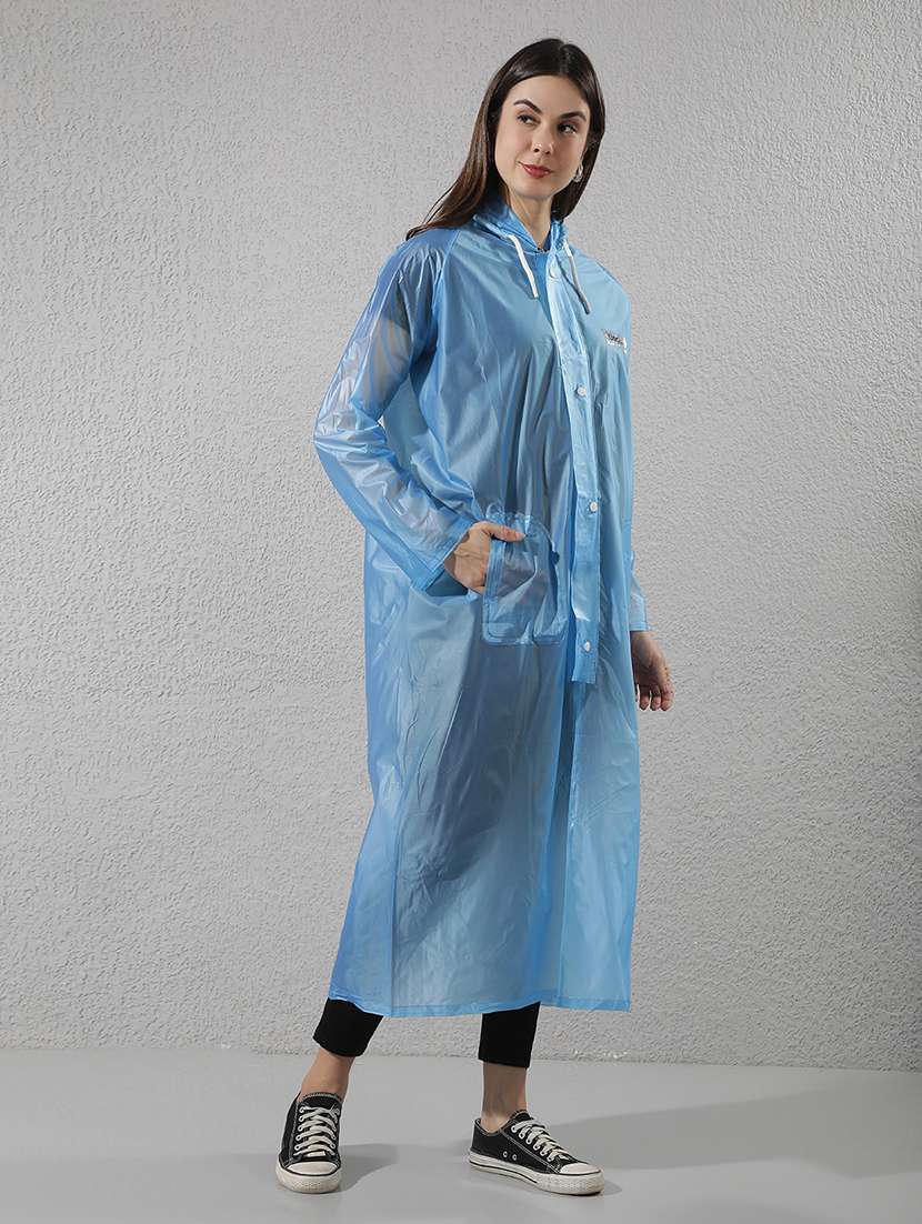 women solid long sleeves raincoat - 22557750 -  Standard Image - 3