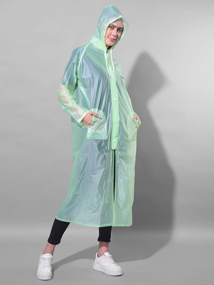 women solid long sleeves raincoat - 22557751 -  Standard Image - 3