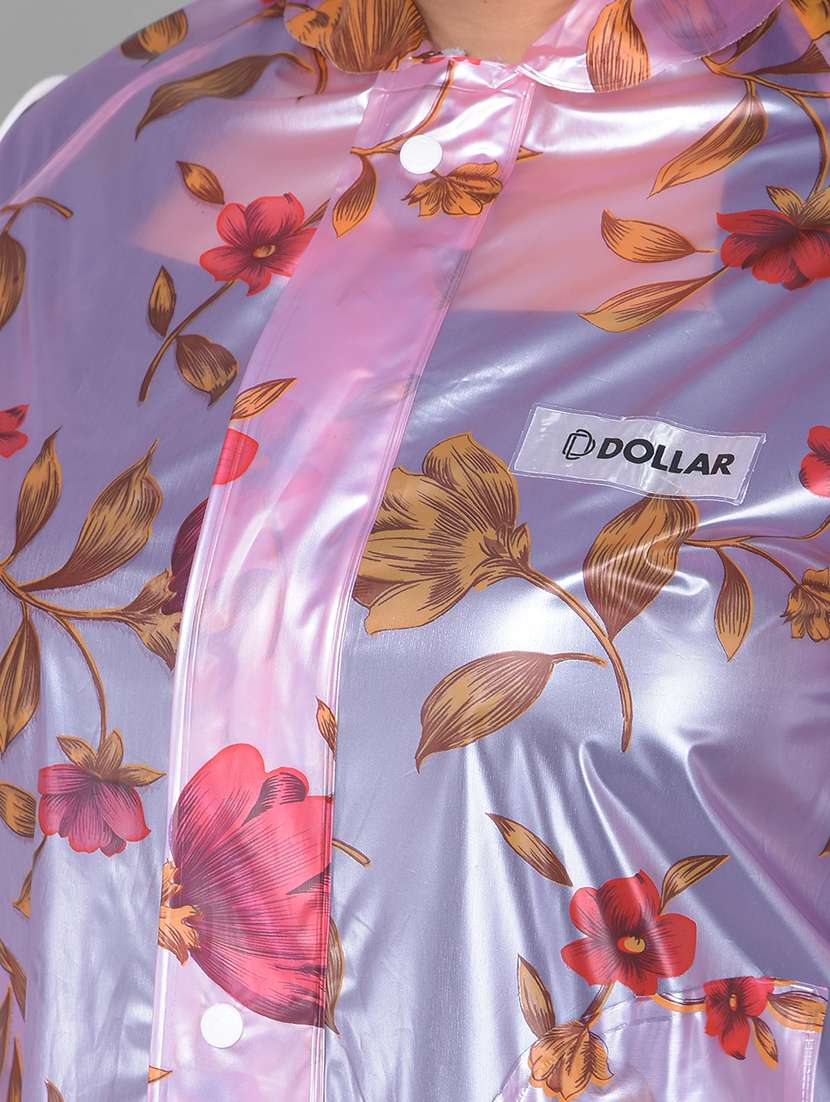 Women Printed Long Sleeves Raincoat - 22557777 -  Standard Image - 5