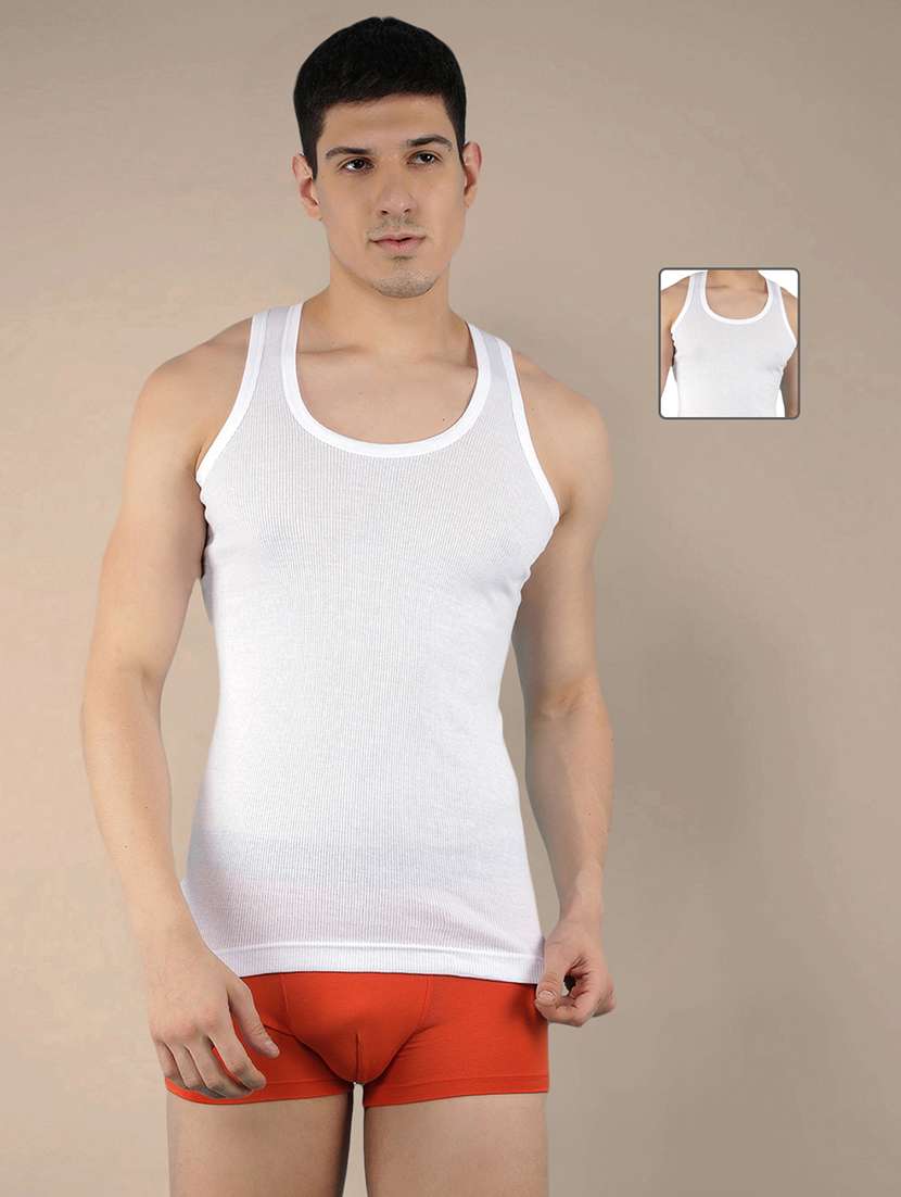 men pack of 2 solid sleeveless vest