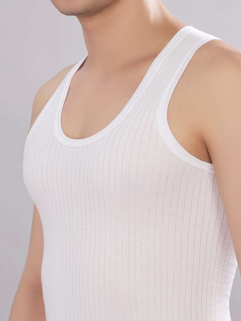 Men Pack Of 7 Solid Sleeveless Vest - 22557908 -  Standard Image - 3
