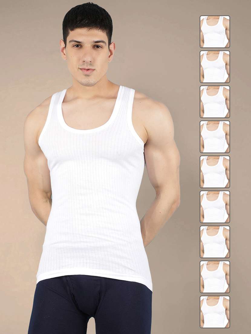 men pack of 10 solid sleeveless vest