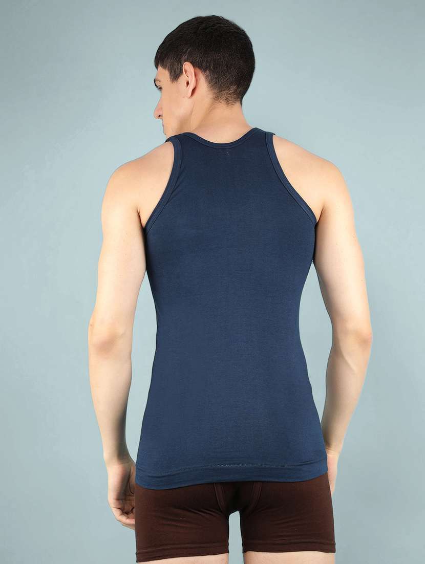 men pack of 2 solid sleeveless vest - 22557960 -  Standard Image - 3