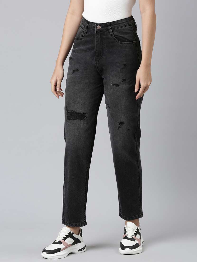 women distressed straight fit jeans - 22558215 -  Standard Image - 3
