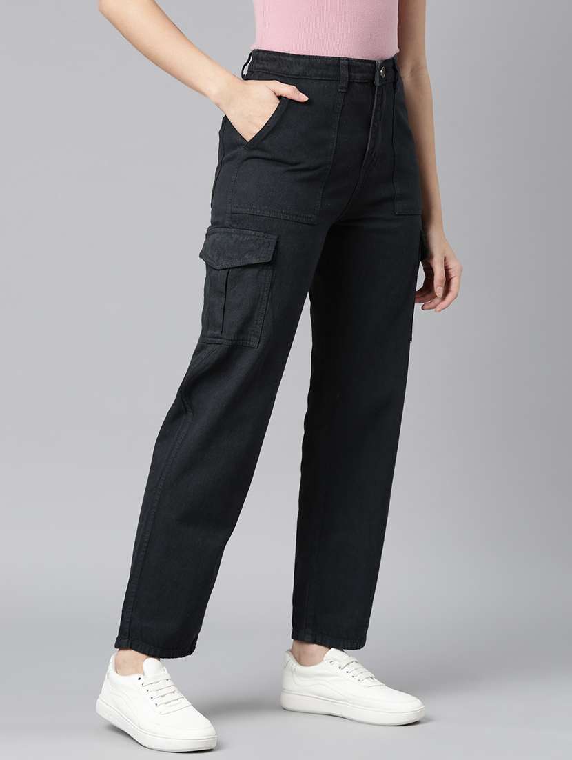 Women Washed High Rise Cargo Pant - 22558220 -  Standard Image - 3