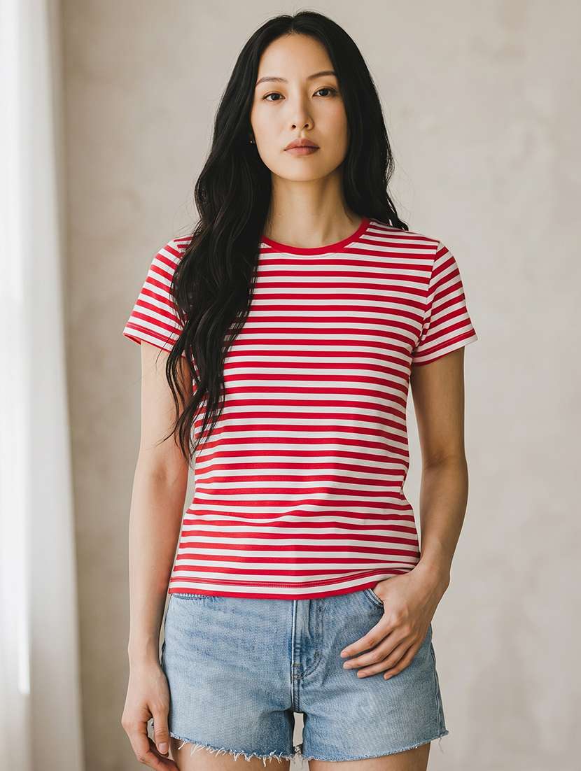 women printed short sleeves regular fit t-shirt