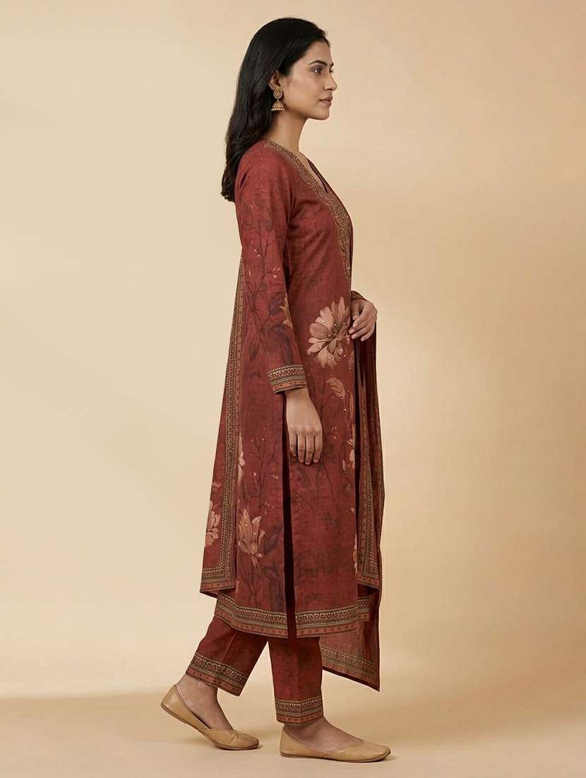 women floral long sleeve kurta pant with dupatta set - 22558330 -  Standard Image - 3