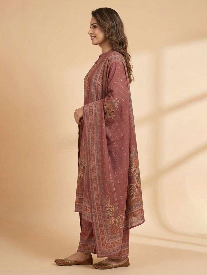 women printed long sleeve kurta pant with dupatta set - 22558335 -  Standard Image - 3