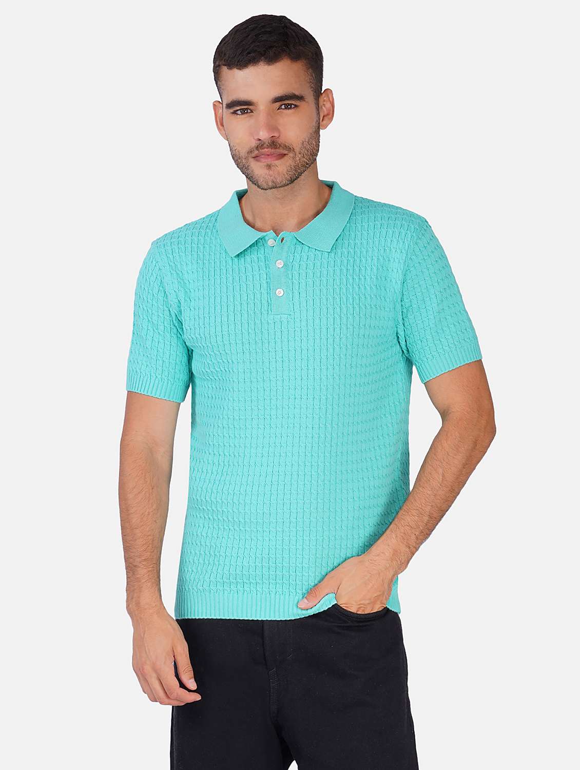 men self design short sleeve regular fit polo t-shirt