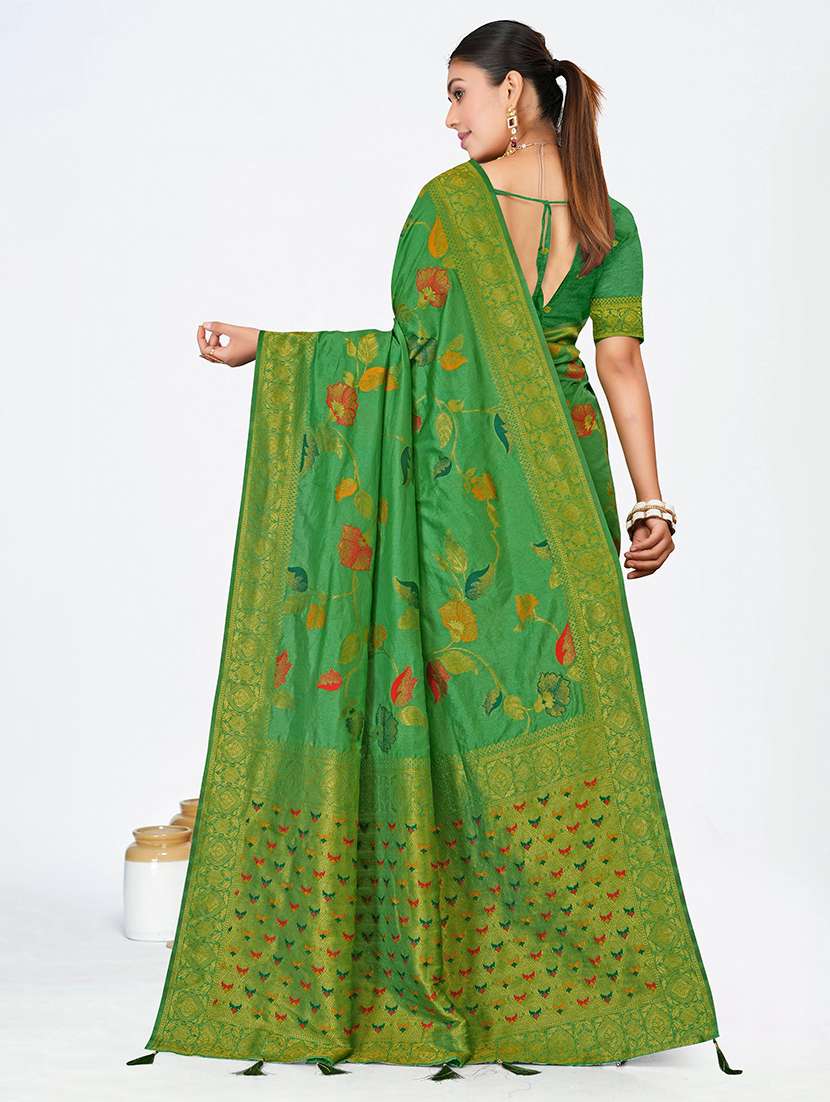 women self design banarasi saree with blouse - 22558369 -  Standard Image - 3
