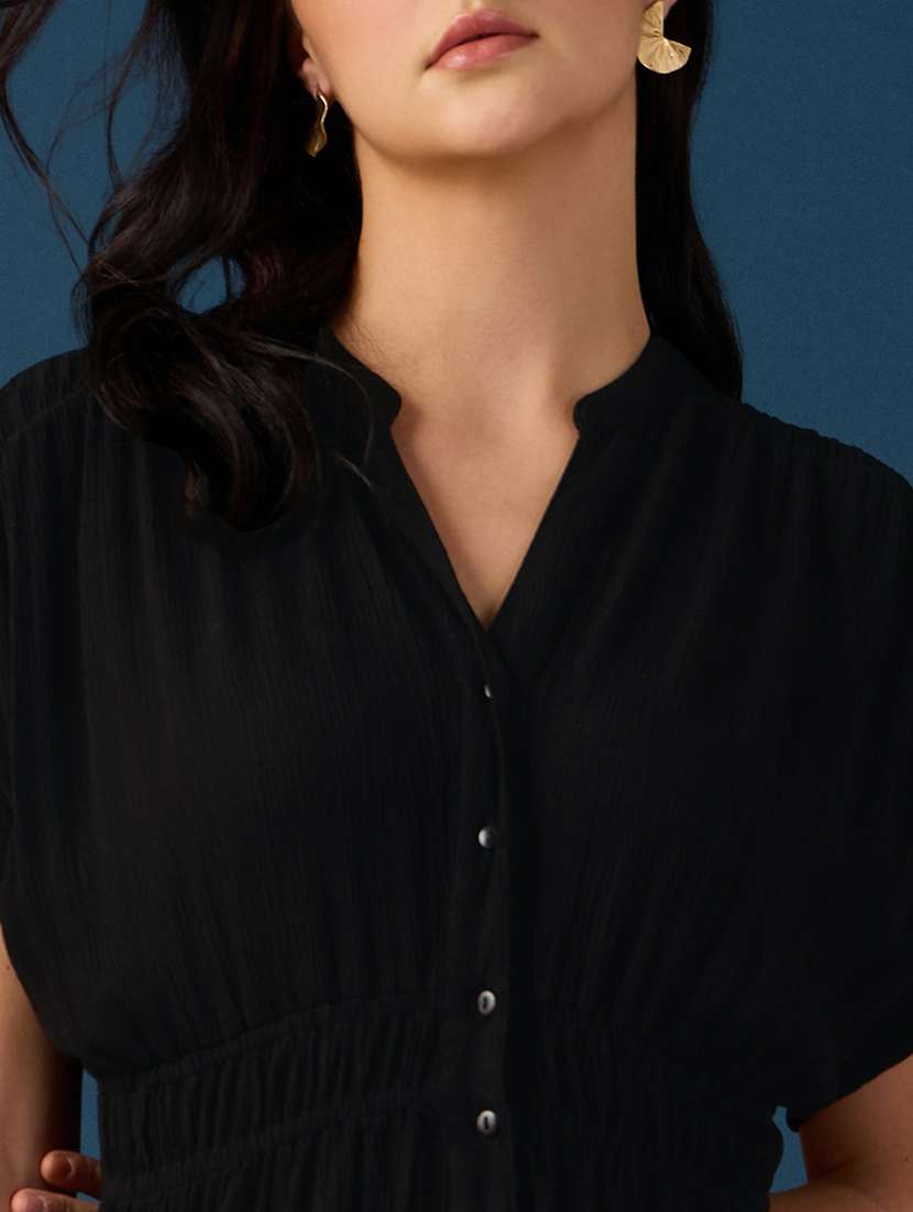 Women Solid Short Sleeves A-line Dress - 22558388 -  Standard Image - 5