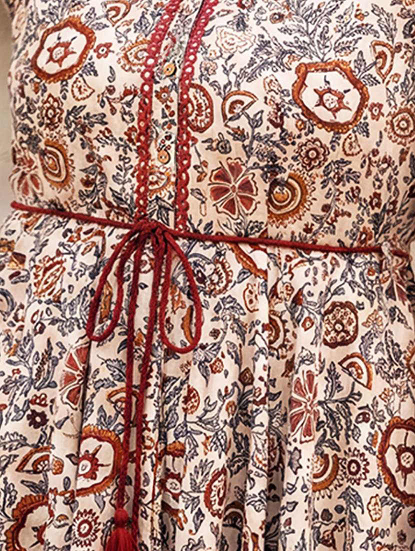 women printed short sleeve ethnic dress - 22558408 -  Standard Image - 5