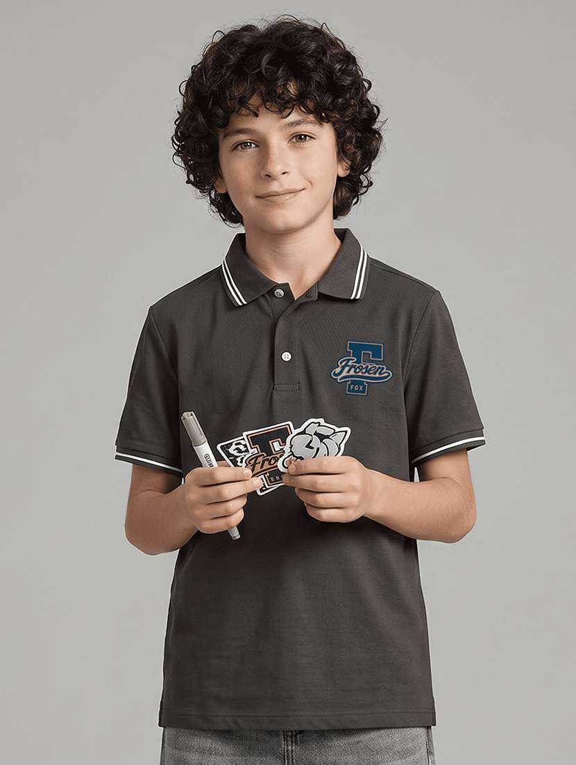 boys printed short sleeves polo t-shirt