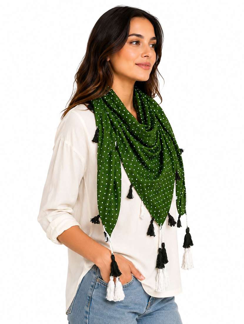 women pack of 2 printed scarf featuring with tassels - 22558507 -  Standard Image - 3