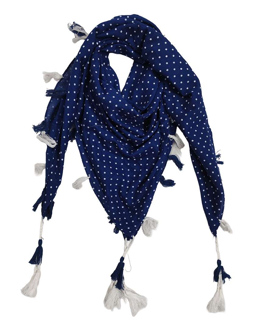 women printed scarf featuring with tassels