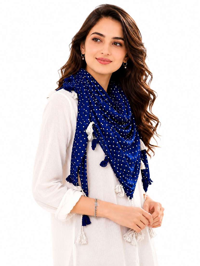 women pack of 2 printed scarf featuring with tassels - 22558518 -  Standard Image - 3