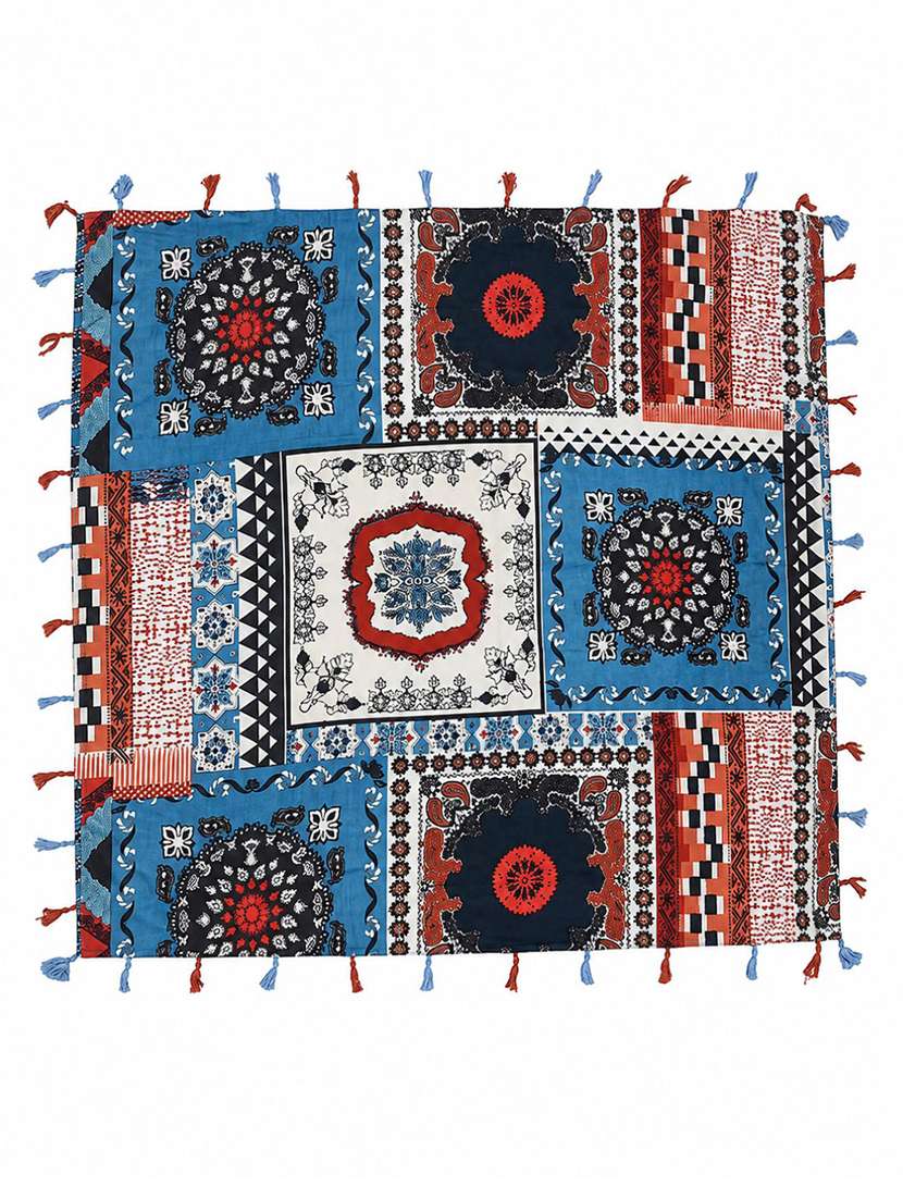 Women Printed Scarf Featuring With Tassels - 22558522 -  Standard Image - 3