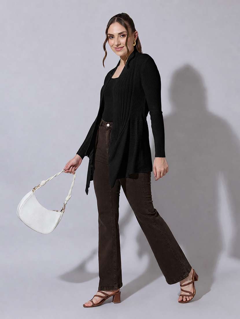 women self design long sleeves shrug - 22558581 -  Standard Image - 5