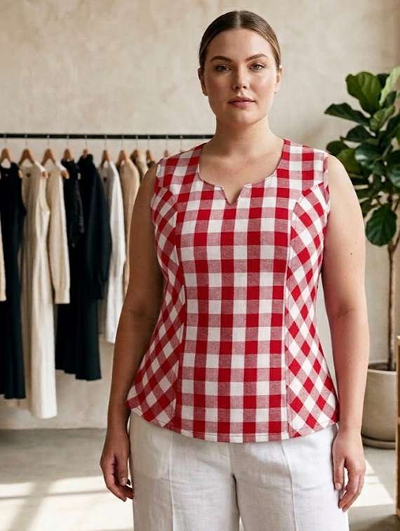 women printed sleeveless regular top