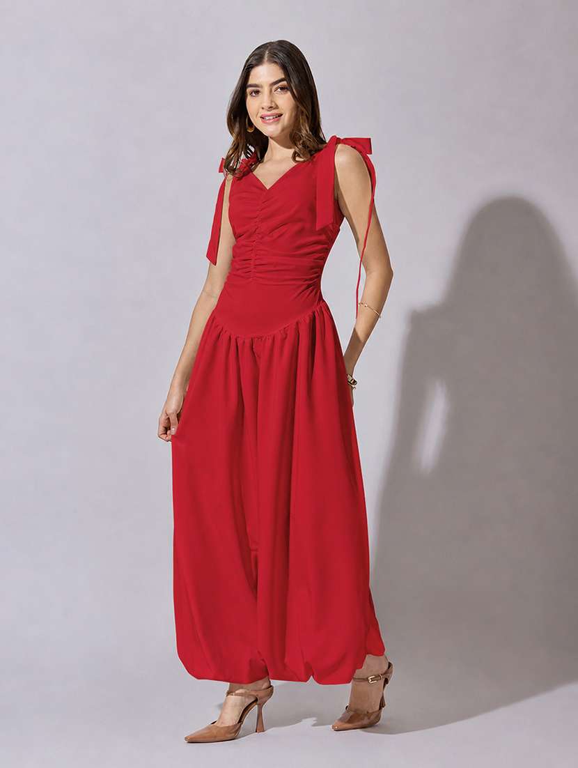 women solid sleeveless fit and flare dress - 22558626 -  Standard Image - 3