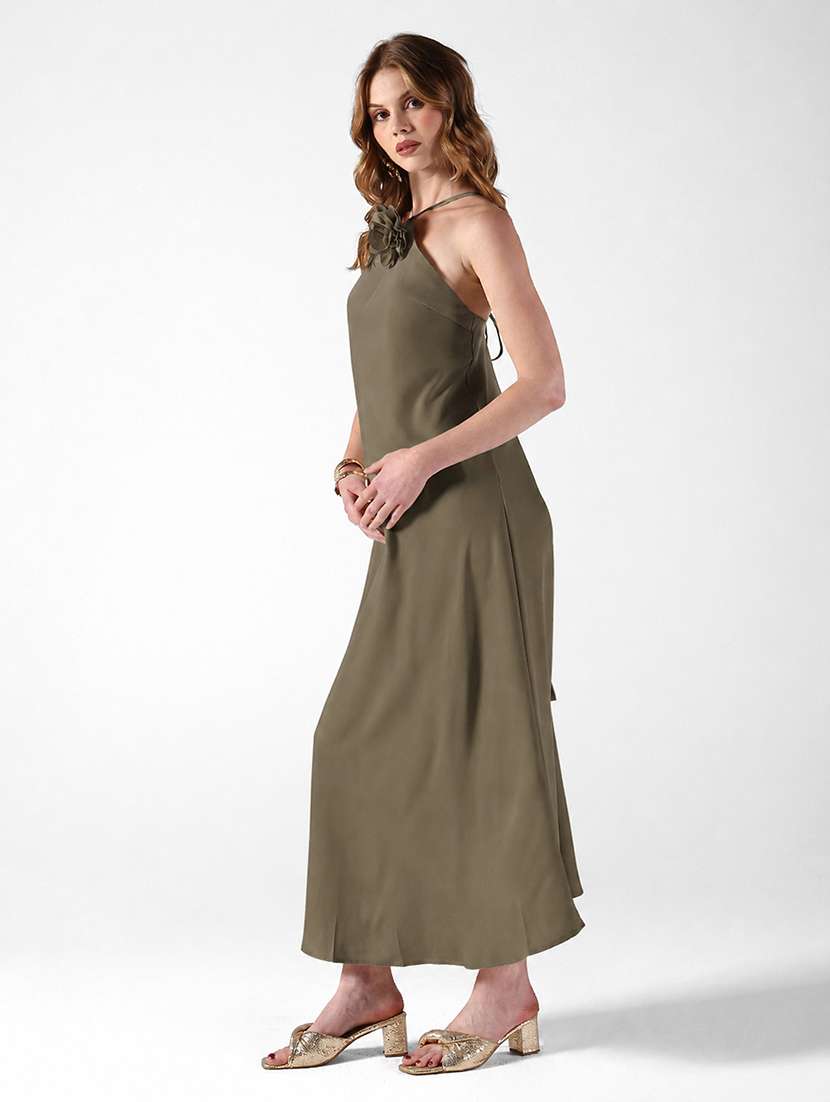 women applique detailed halter neck a-line dress - 22558640 -  Standard Image - 3