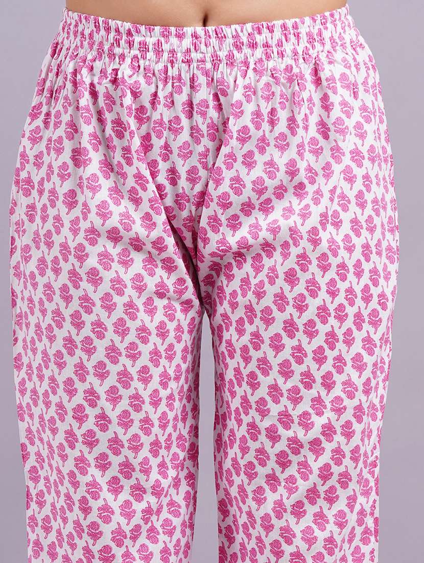 women printed three quarter sleeve kurta pant set - 22558710 -  Standard Image - 5